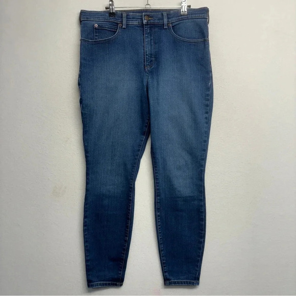 Duluth Trading Asset Management High Rise Skinny Jeans 14 Short Blue - Picture 1 of 7